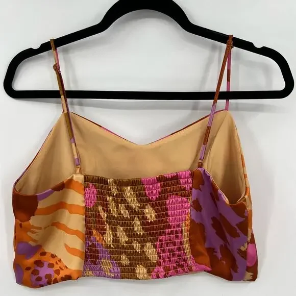 Christian Lacroix Crop Top Colorful Animal Print Art Ruched Back Y2K Size Large - Picture 2 of 13